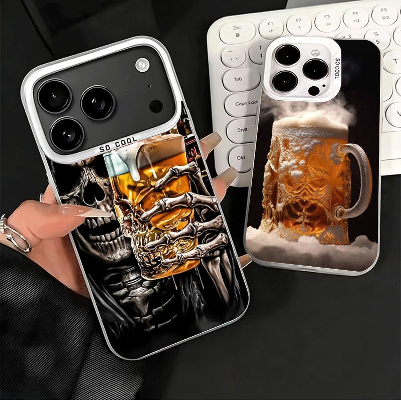 Смешной летний мягкий чехол для телефона с пивными пузырьками для iPhone 15 16 17 Pro Max 17Air 16E 14 Plus 13 12 Mini Ударопрочная задняя крышка