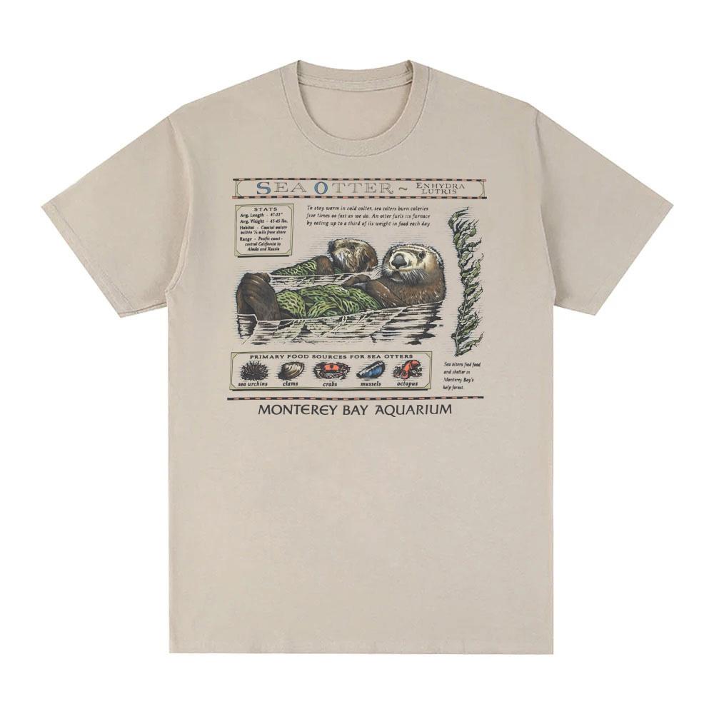 Monterey Bay Aquarium Sea Otter T-Shirt Otter Merch Shirt Unisex Casual Crew Neck Short Sleeve Graphic Tee  Fashion T Shirts