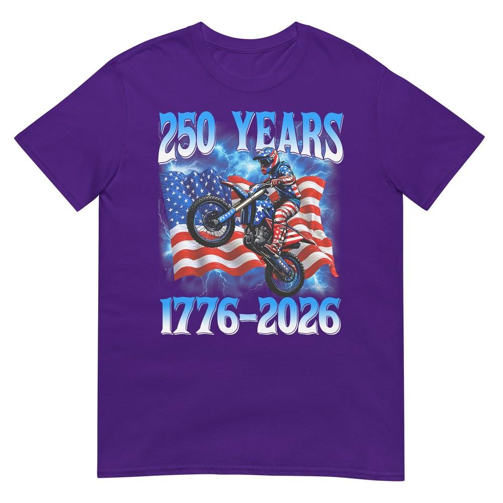 250th Anniversary Usa Patriotic 250 Years 4th July Dirt Bike TShirt