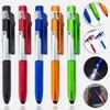 5Pcs Multifunctional Ballpoint Pen 4-IN-1 Writing Pen with Stylus Pen Led Light Foldable Phone Stand for Office Staff