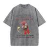 2026 Vintage Washed Beige Funny Chicken With Wine Glass Graphic T Shirt Retro Letter Animal Print Oversized Casual Short Sleeve