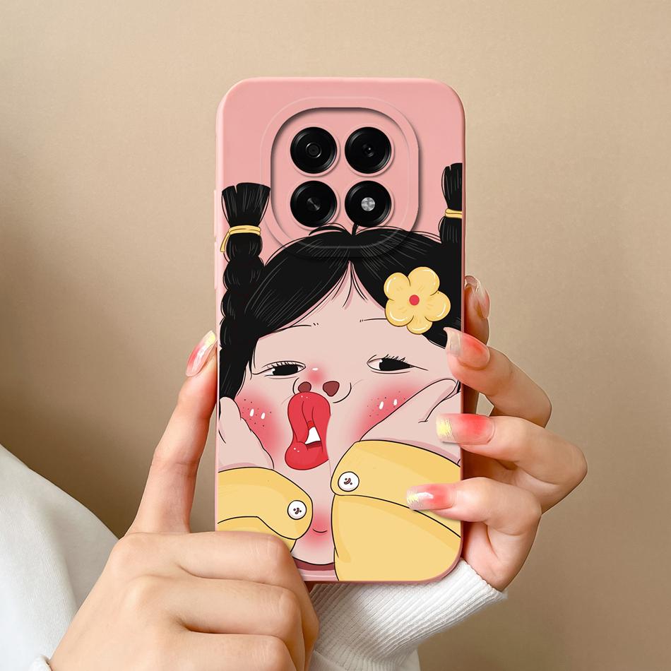 Чехол для телефона Oppo A5 Pro 5G Милый мультяшный задний чехол для Oppo A 5 2025 Полная защита Мягкий жидкий силикон Ударопрочный корпус