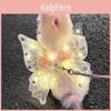 Light Dog Up Fairy Wings Butterfly Wings Pet Costume Embroidered Butterfly Wings With Lights For Parties