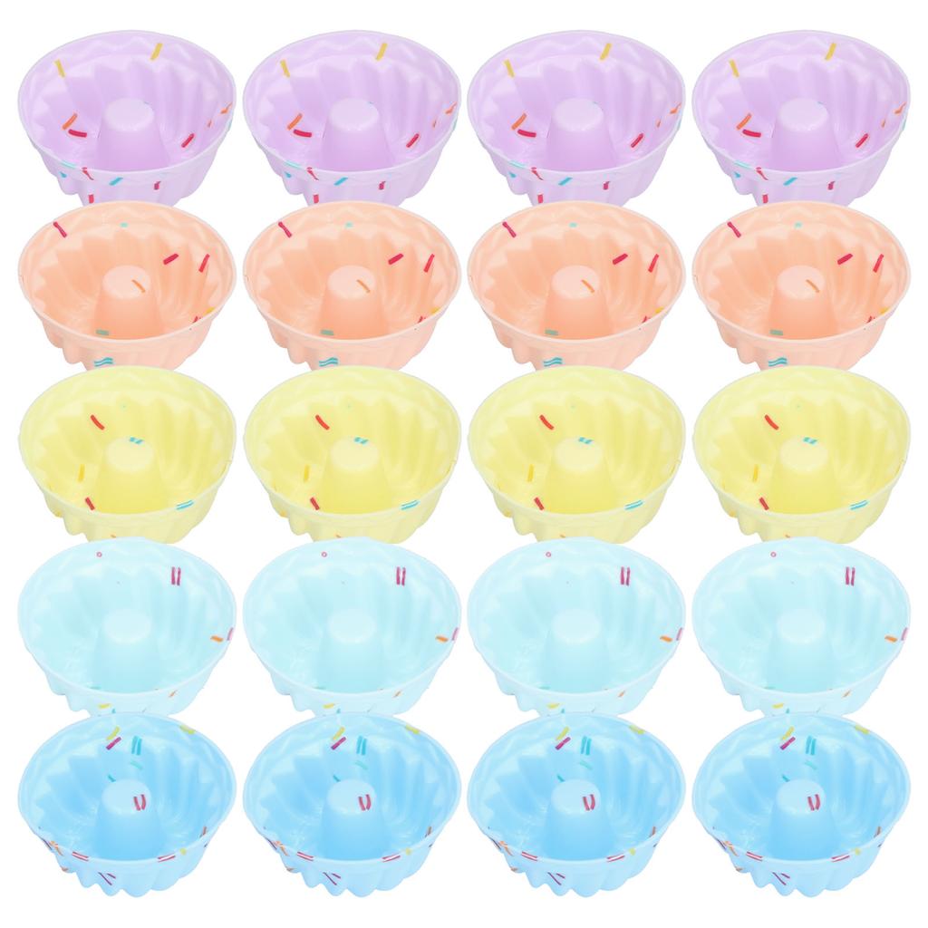 20Pcs Small Cake Cup Baking Mold Reusable Easy Clean Silicone Mini Cupcake HoldersThread Set
