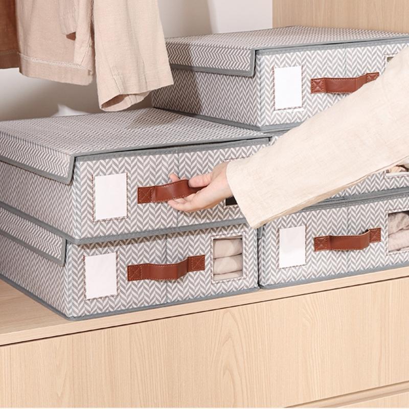 Дышащий Нетканый Материал Контейнер для Постельного Белья Органайзер для Постельного Белья С Пылезащитной Крышкой И Прозрачным Окном