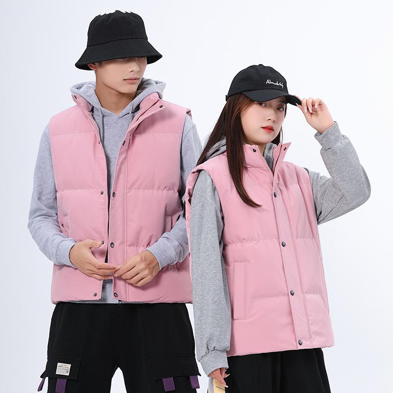 Осенне-зимний пуховый хлопковый жилет, мужская одежда, короткая куртка без рукавов с воротником-стойкой, 4 цвета, большой жилет для пар, 8XL