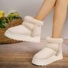 New Plus-size Women's Snow Boots Faux Fur Plush Ladies Winter Ankle Booties Woman Suede Thick Bottom Cotton Shoes