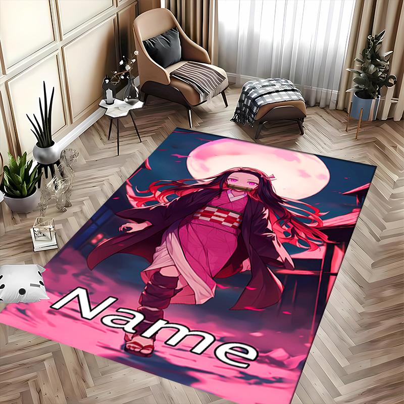 Custom personalization Demon Slayer Nezuko Area Rug - Perfect For Kitchen, Bathroom,Laundry Room Decor Large Size Available,Gift All Seasons