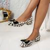 Мода 2024 года, новая весна-лето, уличная, сексуальная, элегантная, с бабочкой, модная женская обувь с леопардовым принтом, женские каблуки, максимальный размер 42