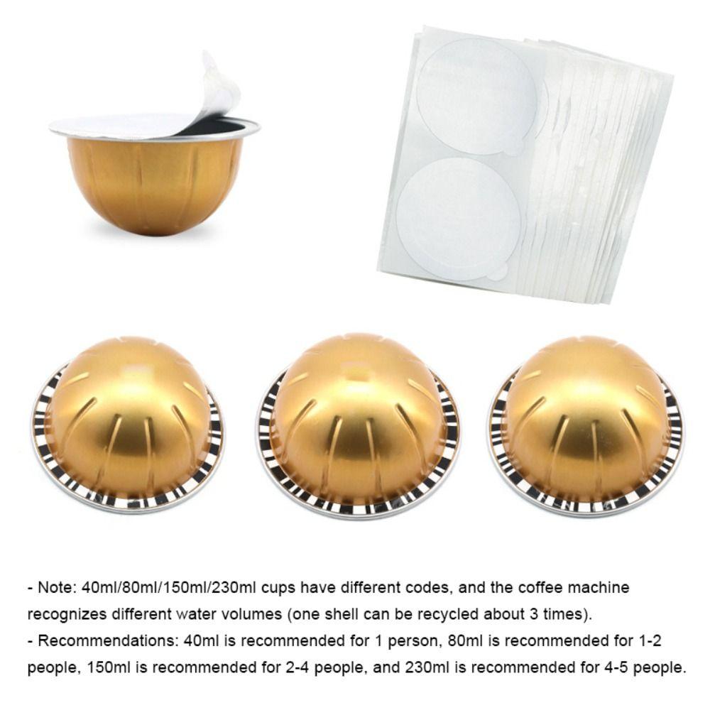 4 шт. многоразовая герметичная чашка из фольги для переносных кофейных капсул для Nespresso Vertuoline