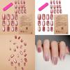 24 Pcs Cat Eye Press On Nails Full Cover Stick On Nails Pink False Nails Medium False Nails Tips Acrylic Artificial Nail