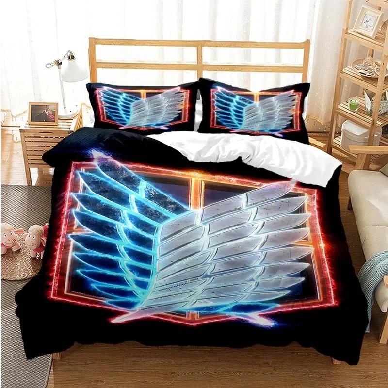 Attack On Titan Duvet Cover 3D Exquisite Anime Cartoon Digital Print Bedding Set Comforter Bed Youth Home Decor Boys Gift