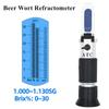 Beer Refractometer Wort Wine Brewing Dual Scale - Specific Gravity Hydrometer 1.000-1.130 Brix 0-32% ATC Sugar Homebrew Kit