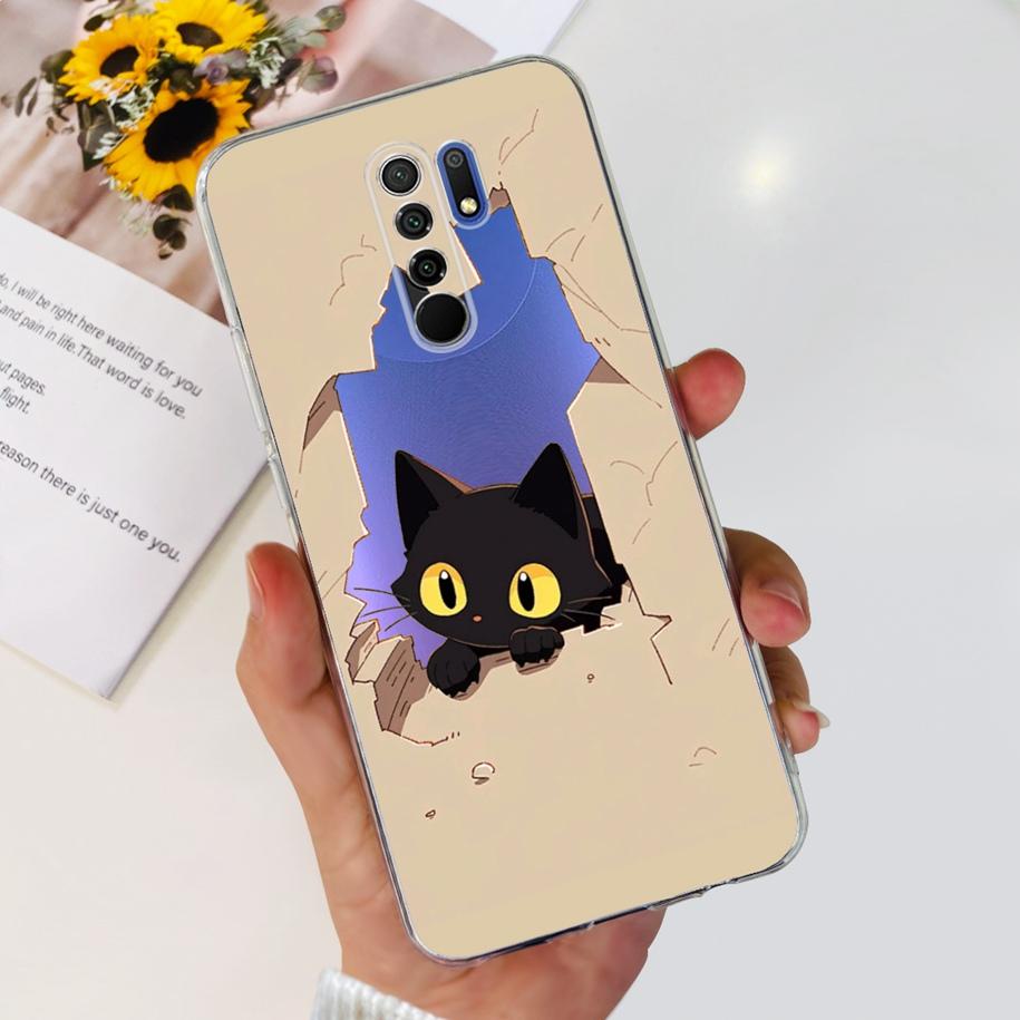 For Xiaomi Redmi 9 Case 6.53" Cover For Redmi 9 Flower Butterfly Transparent Silicone Soft Phone Covers For Redmi 9 Prime Bumper