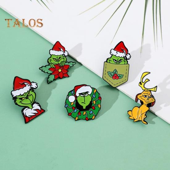 Рождественская брошь в форме мультяшной фигуры, противоскользящая, полированная, для новогодней вечеринки, пальто, воротник, сумка, шарф, шляпа, украшение, прищепка, одежда, ювелирные изделия