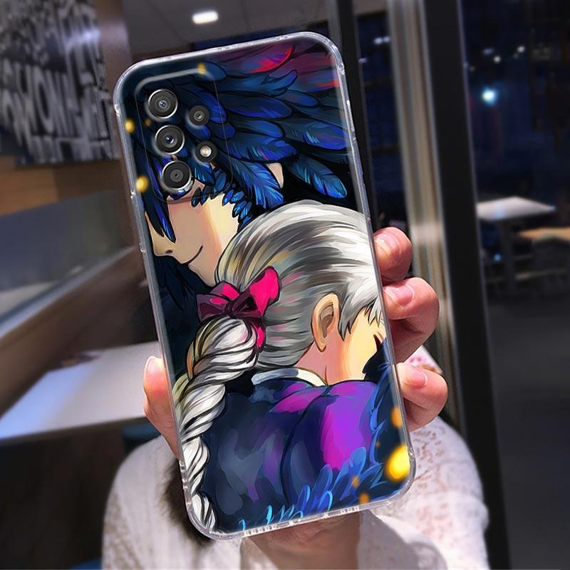 Прозрачный чехол для Samsung Galaxy A52 A51 A53 A72 A71 A73 A32 A31 A33 A22 A11, чехлы Хаяо Миядзаки, аниме «Ходячий замок Хаула»