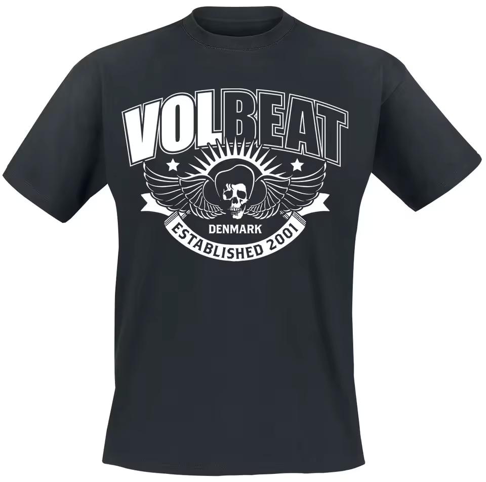 Volbeat Winged Skull Crest Print T-shirt Men Women Rock Band Unisex Tee