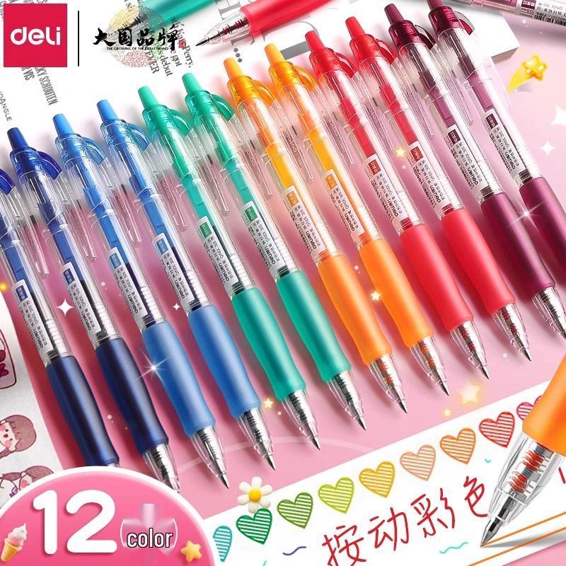 Гелевая ручка Deli Candy Color 0,5 мм - Нажимная ручка для записей и выделения в тетрадях и Bullet Journal