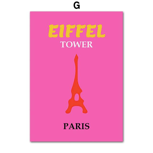 Рамка из цельного дерева Матисс Тропические растения Эйфелева башня Плакаты сглаза и принт Wall Art Холст Картины Картины Украшение гостиной