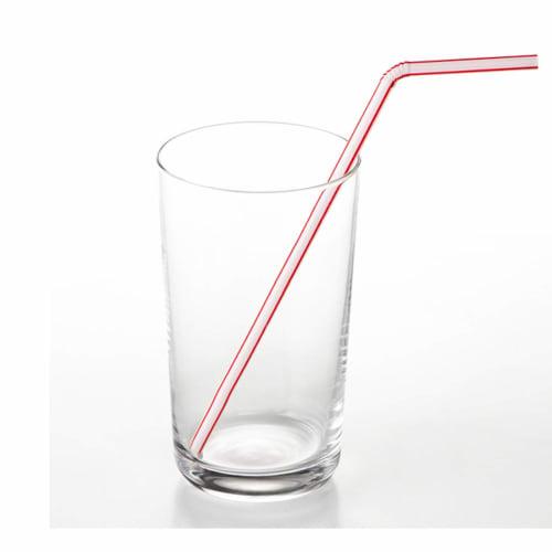Yamato Bussan Straws, White, Pink, and Blue, 21cm, Bendable Colored Straws, Poly Bag, Commercial Use, 500 Straws