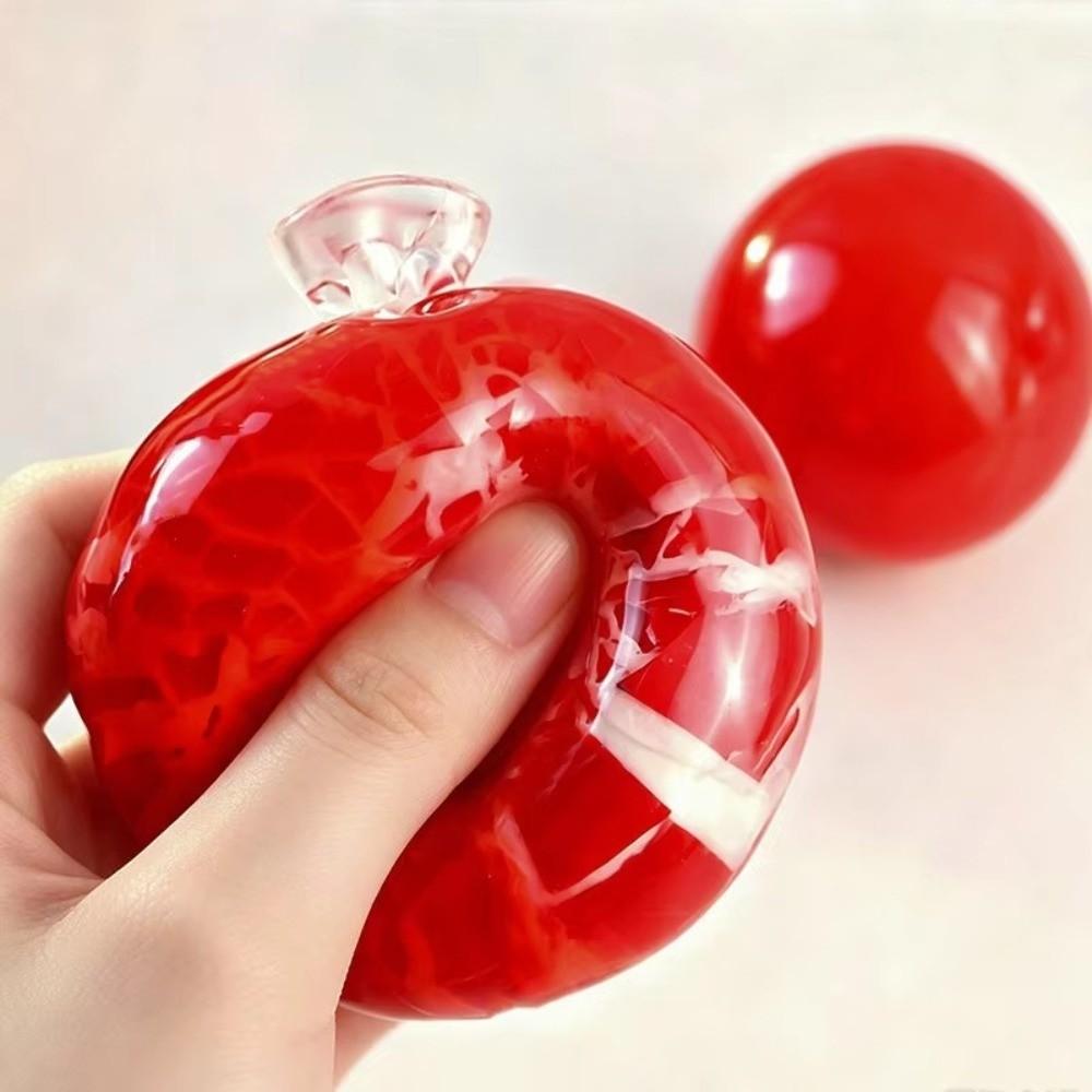 Handmade Craft Fruit Slush Squishy Toy Soft Texture Crispy Skin Ball Ice Cracked Crystal Ball Kids
