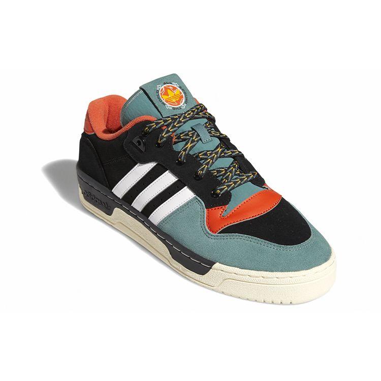 Adidas Оригинальные низкие кеды Rivalry Low с нескользящей подошвой для скейтбординга, унисекс, зеленый, оранжевый, черный FV4914