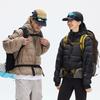 3M Outdoor Lightweight Down Jacket Winter Retro Mountain Style Water-Resistant Color Block Hooded Hiking