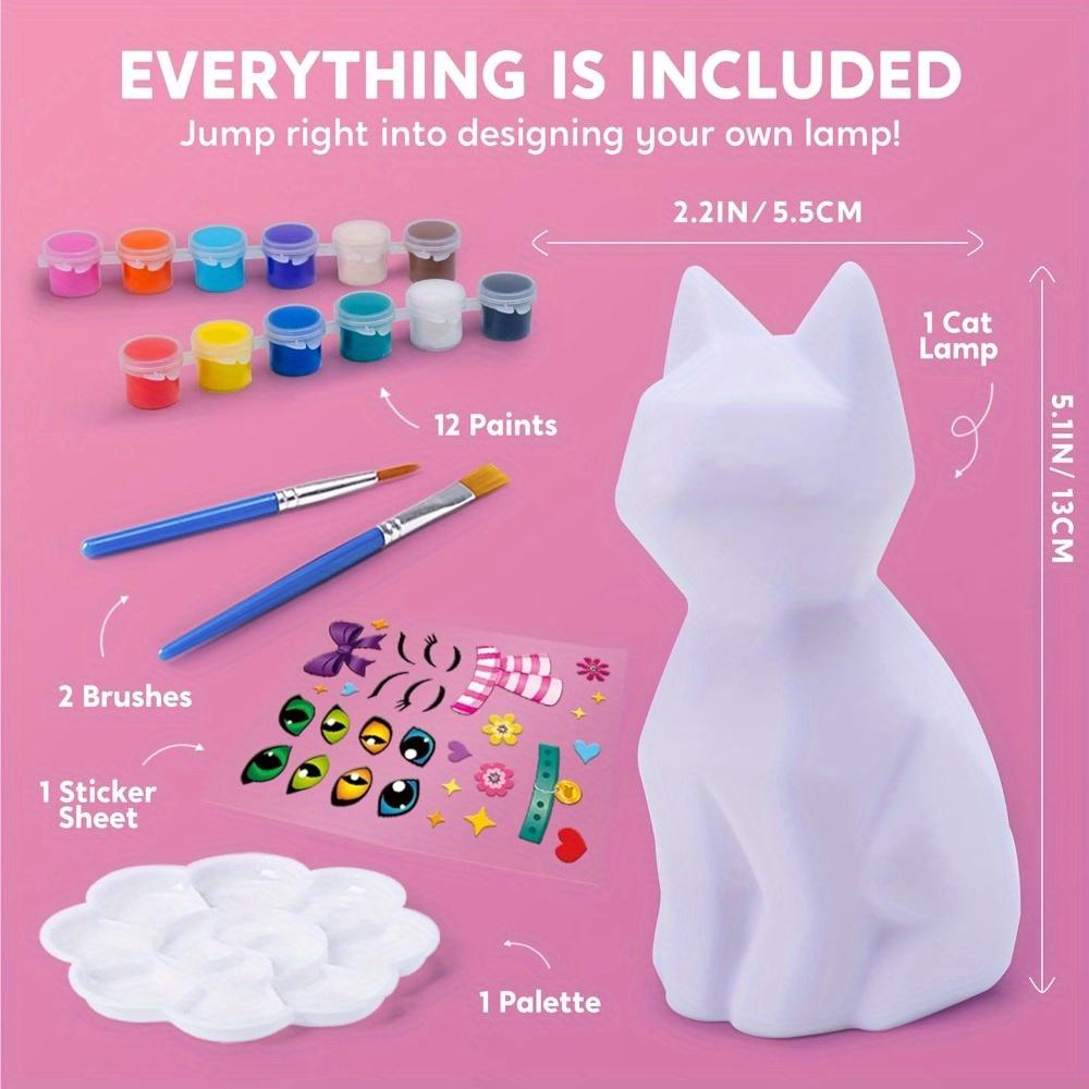 JOYFY Детский DIY Ночник Раскрась Свою Кошку Лампу Школьные Мероприятия Художественные Принадлежности Игрушки для Девочек Мальчиков Возраст 6+ Подарки на День Рождения