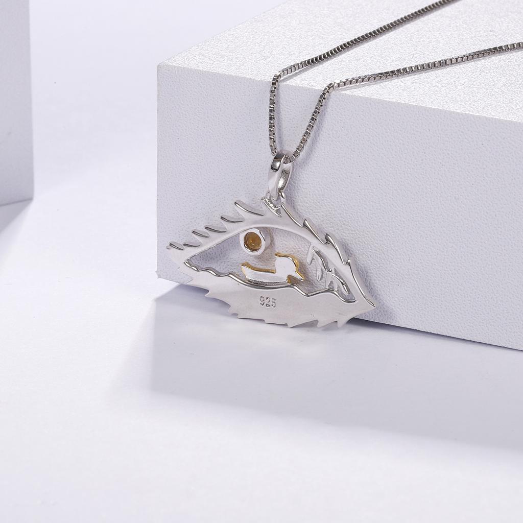 Оригинальный дизайнерский кулон из высококачественного драгоценного камня Lake of Eyes s925, серебряная эмаль, ожерелье с натуральным топазом, кулон