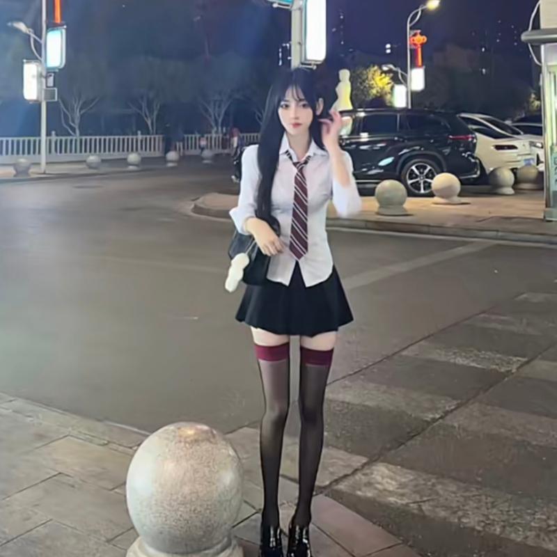 Chic Waist-Hugging JK Style Long Sleeve White Shirt - Versatile Slimming Winter Fashion for Women