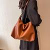 Large Capacity Tote Bags For Women PU Fashion Simple Solid Shoulder Bags Trendy All-Match Commuter Messenger Bags