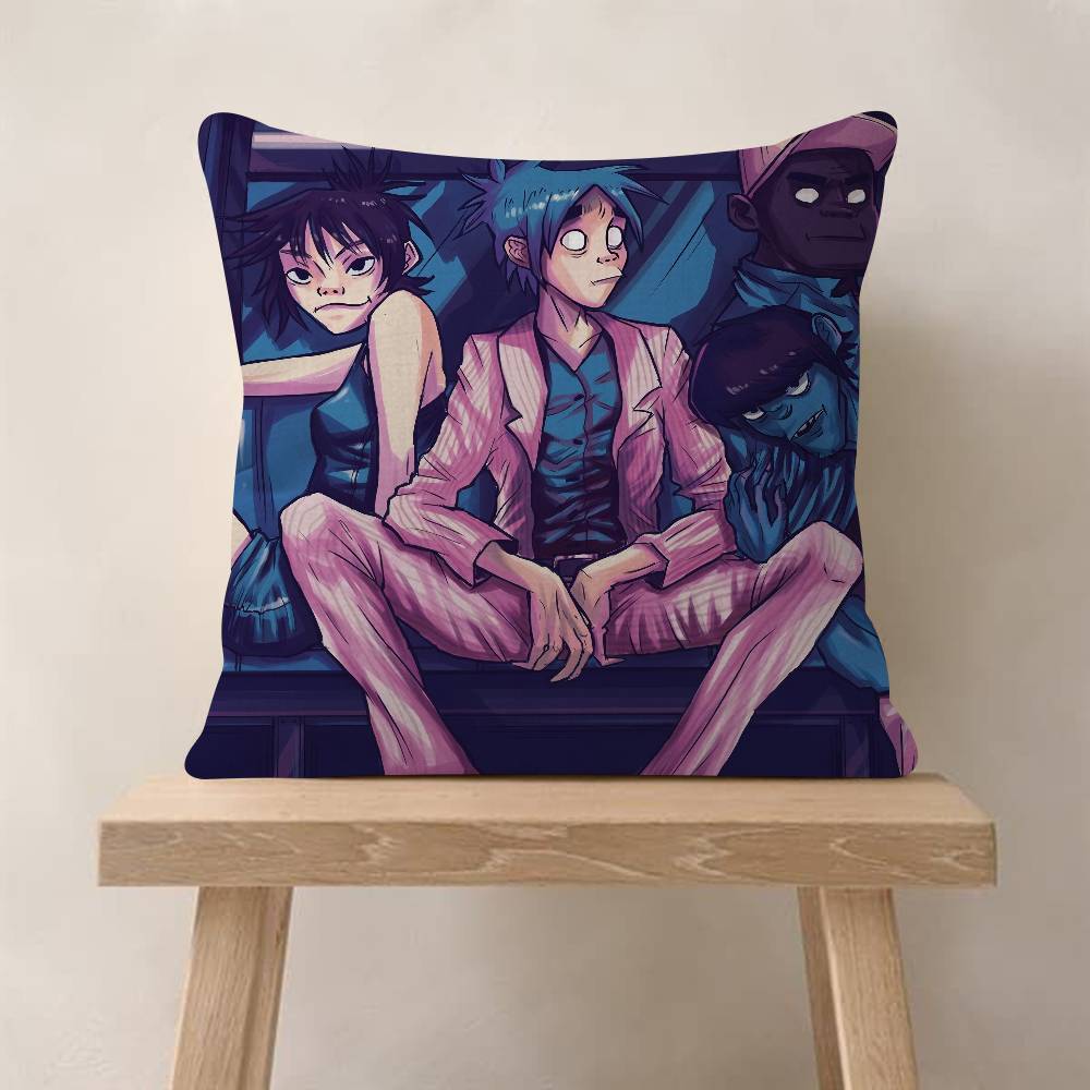 Retro Music GGorillazS Pillow Cover Sofa Cushion Cover Home Room Decoration Children Gift
