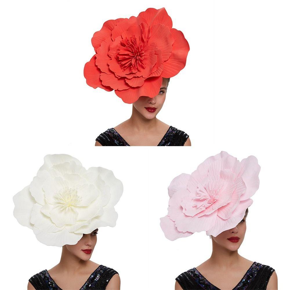 Fashion Bridal Hair Accessories Makeup Prom Hair Band Large Flower Bow Hat Headdress