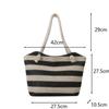 Yogodlns Женская тканая пляжная сумка большой емкости, полосатые сумки на молнии, соломенная сумка в стиле ретро, ​​женская летняя повседневная сумка