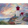 Diamond Painting Landscape Full Round Embroidery Lighthouse Mosaic Sea Cross Stitch Rhinestone Kits Home Decor 30x40cm/12x16inch