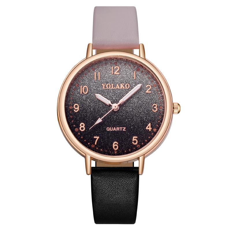 Цифровые постепенные изменения модные женские часы женские часы ремень кварцевые часы заводская обработка настройка