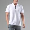 Men's New Business and Leisure Stand Up Collar Polo Short Sleeved Men's Sports Half Pull Chain Quick Drying Clothes Men's Style