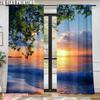 2 шт., Сценические шторы море Блэкаут Полиэстер Универсальные Идеально подходят для украшения общежития