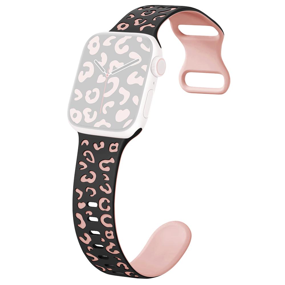 For Apple Watch Series 10 42mm/9 8 7 41mm/SE (2023) SE (2022) SE 6 5 4 40mm/3 2 1 38mm Leopard Silicone Strap