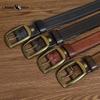 Мужской ретро кожаный ремень с пряжкой-штифтом из натуральной кожи и из коровьей кожи высшего слоя, модный корейский стиль, медная пряжка, брючный ремень