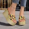 Sexy Gold Sandals Women Summer 2025 Chunky Platform Wedges Slippers Woman Comfort Light Weight Outdoor Shoes Women Slides Women