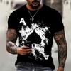 2025 Новая мужская унисекс футболка 3D с принтом покера черного и белого цвета, летняя, мужская, с круглым вырезом, повседневный мужской топ с коротким рукавом, уличная одежда