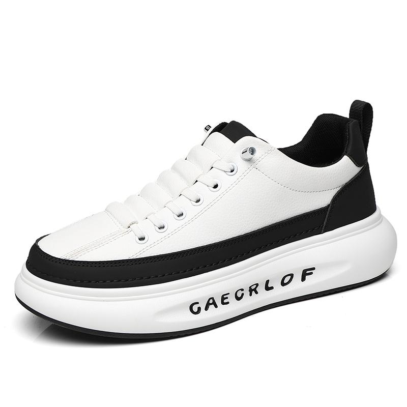 Fashion Brand Men's Lace Up Comfortable Thick Soled Outdoor Sports Shoes In Spring Classic White/brown Men Casual Fashion Shoes