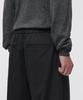 MUSINSA STANDARD One-Pleat Wide Elastic Waist Slacks [Charcoal Gray]