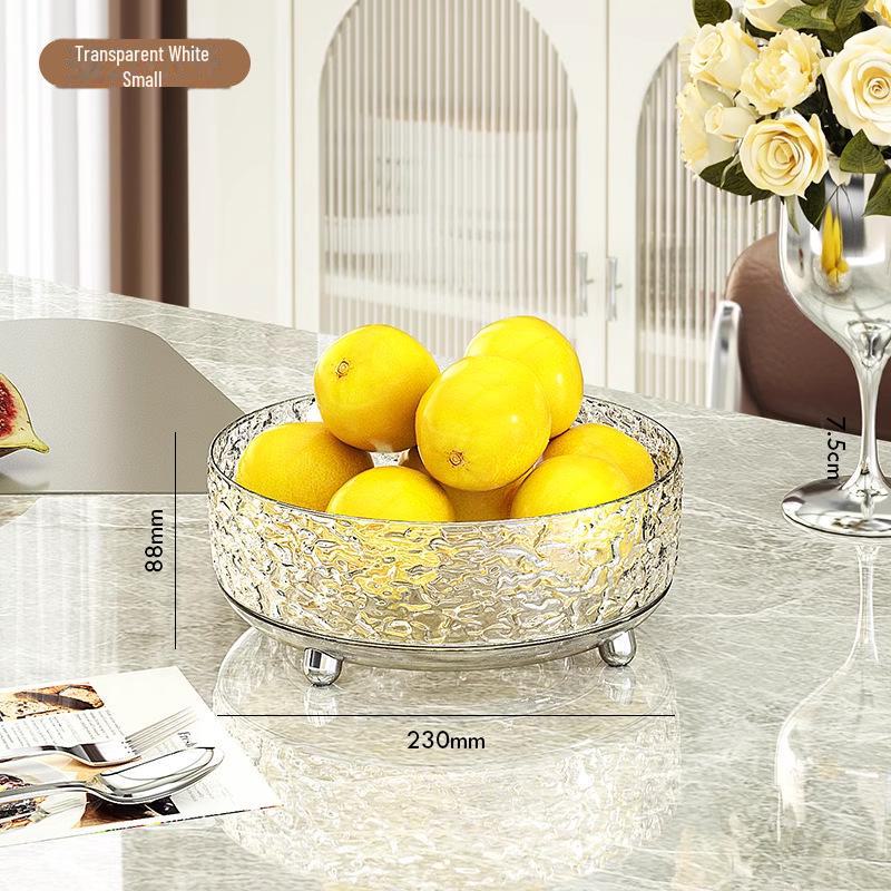 Большая прозрачная вращающаяся волнистая тарелка - легкая роскошная тарелка для фруктов или закусок для журнального столика в гостиной.
