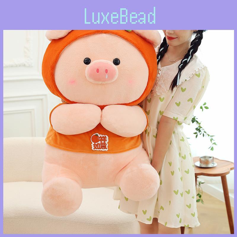 Good Persimmon Pig Cartoon Realistic Plush Toy Animal Doll Soothing Gift Sleep