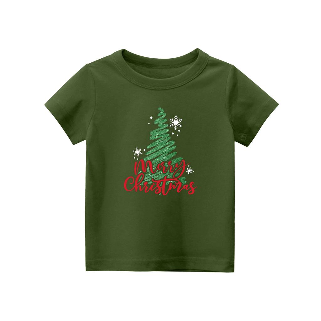 Christmas Day Toddler Girl Boy T-Shirts Kids Top Boys And Girls Printed Short Sleeved T-shirt