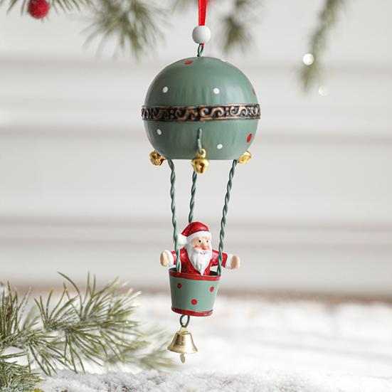 Рождественский кулон, железный воздушный шар, украшение с колокольчиком, фигурка Санта-Клауса, горячая
