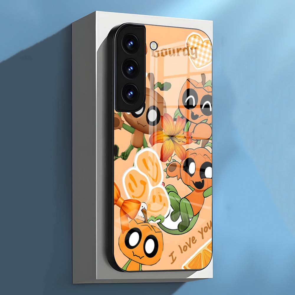 Чехол для телефона Gourdy D-Dandys W-World для Samsung S26 S25 S24 FE S23 S22 S21 Plus S20 Ultra Note20Ultra Черная стеклянная крышка