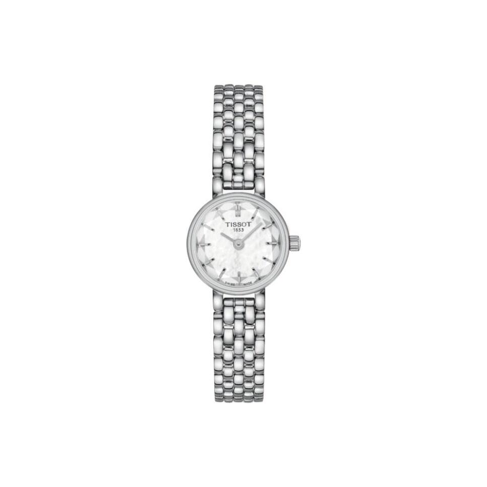 Tissot Кварцевый механизм 30м Водонепроницаемость Женские часы 19.5мм Белый циферблат Корпус из нержавеющей стали Стальной браслет T140.009.11.111.00